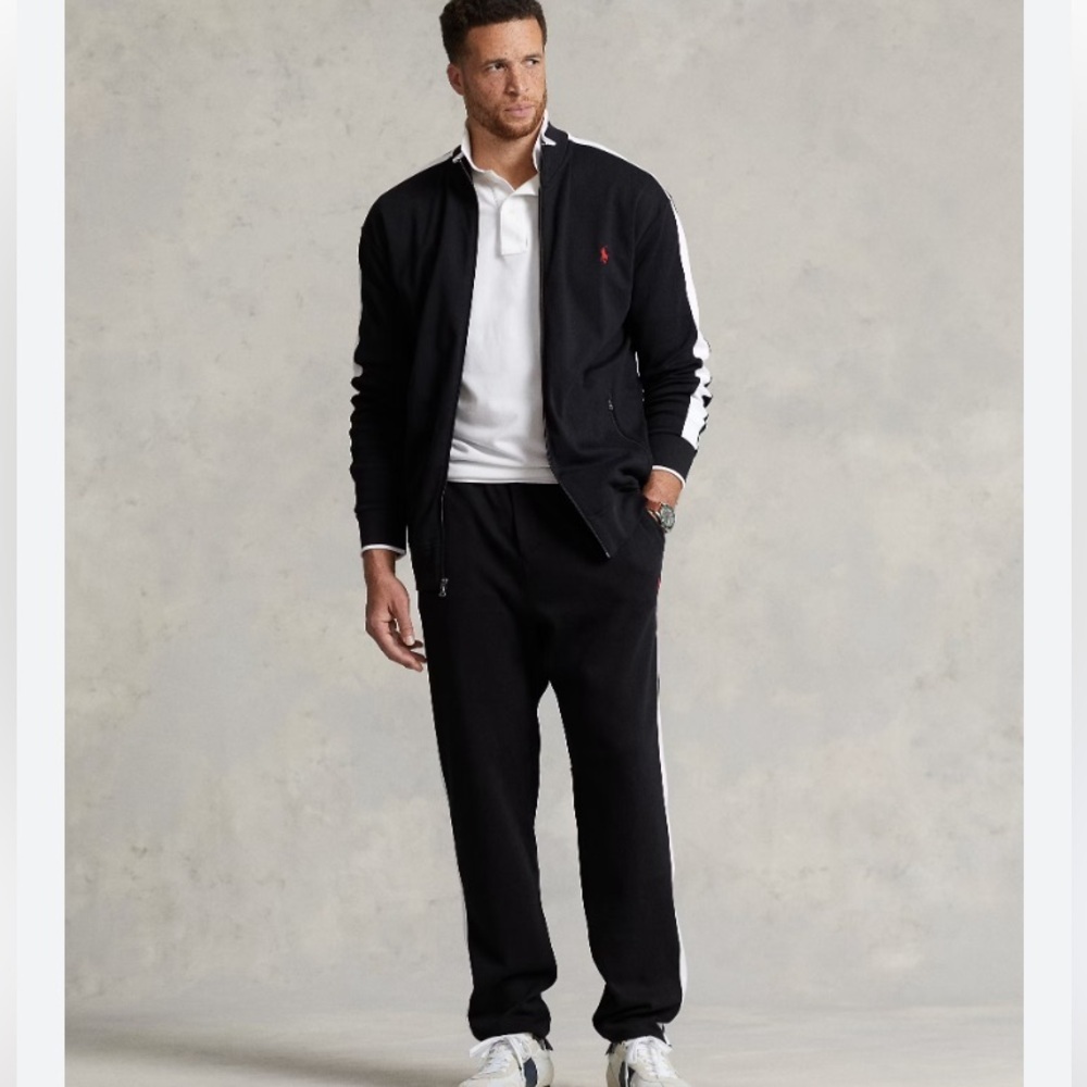 Polo Ralph Lauren NWT Double-Knit Mesh Track Jacket Full Zip Men’s Black